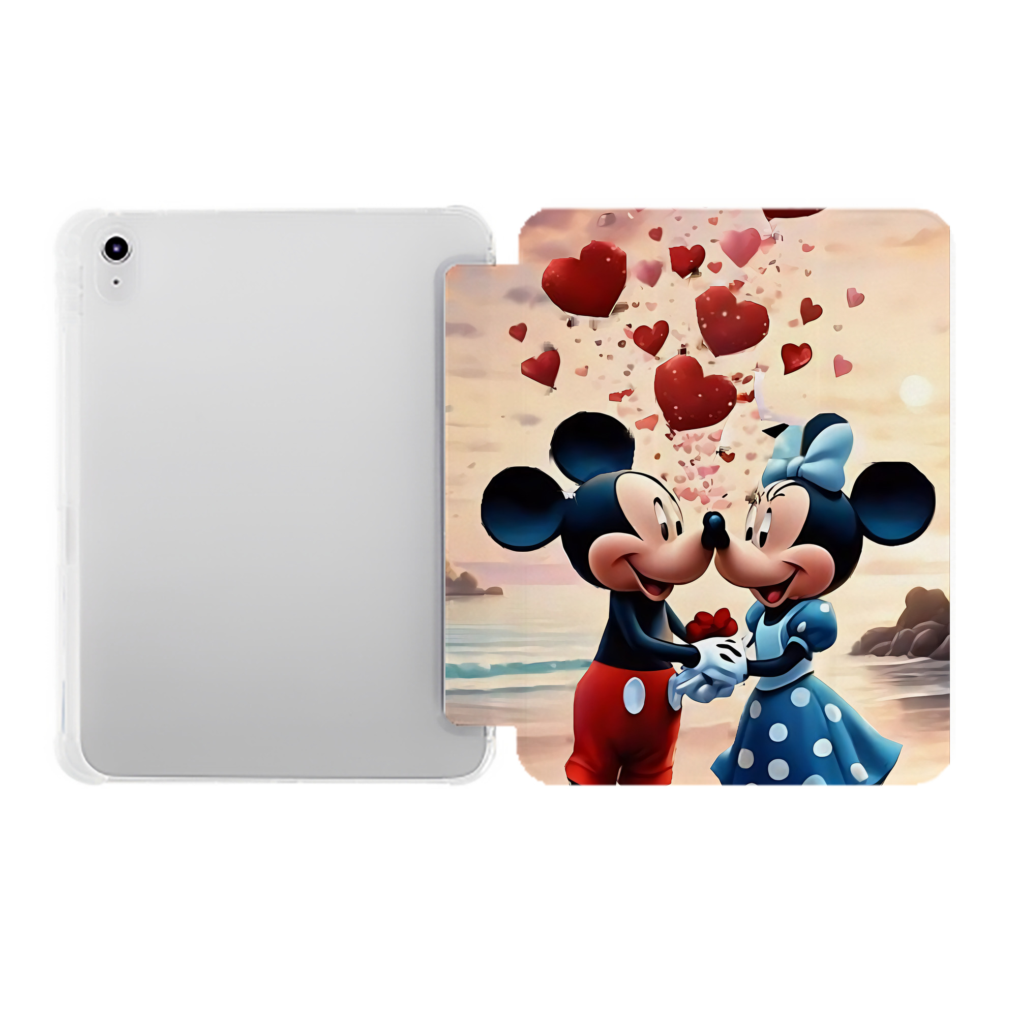 （画像用） ミッキーマウス Mickey Mouse IPad ケース ペン収納付き 三つ折りスタンド PUレザー×シリコン 対応機種9.5/10.5/10.9インチ